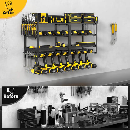Heavy Duty Power Tool Organizer — 4-Layer Wall Mount Drill & Garage Storage Rack