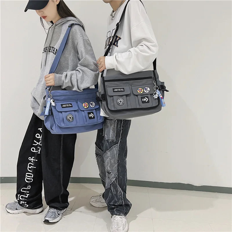 Harajuku Nylon Crossbody Messenger Bag – Unisex School Shoulder Bag for Students & Everyday Use