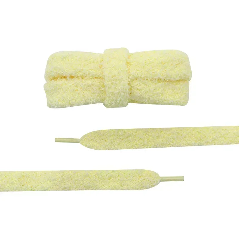 Fuzzy Shoelaces 15mm — Soft Plush Towel Laces for Fall, Winter, Halloween & Christmas Casual Sneakers