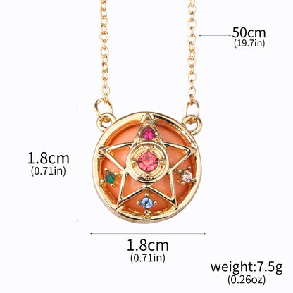 Anime Moon Usagi Necklace Set - Cute Cartoon Enamel Cosplay Jewelry Gifts for Women & Girls