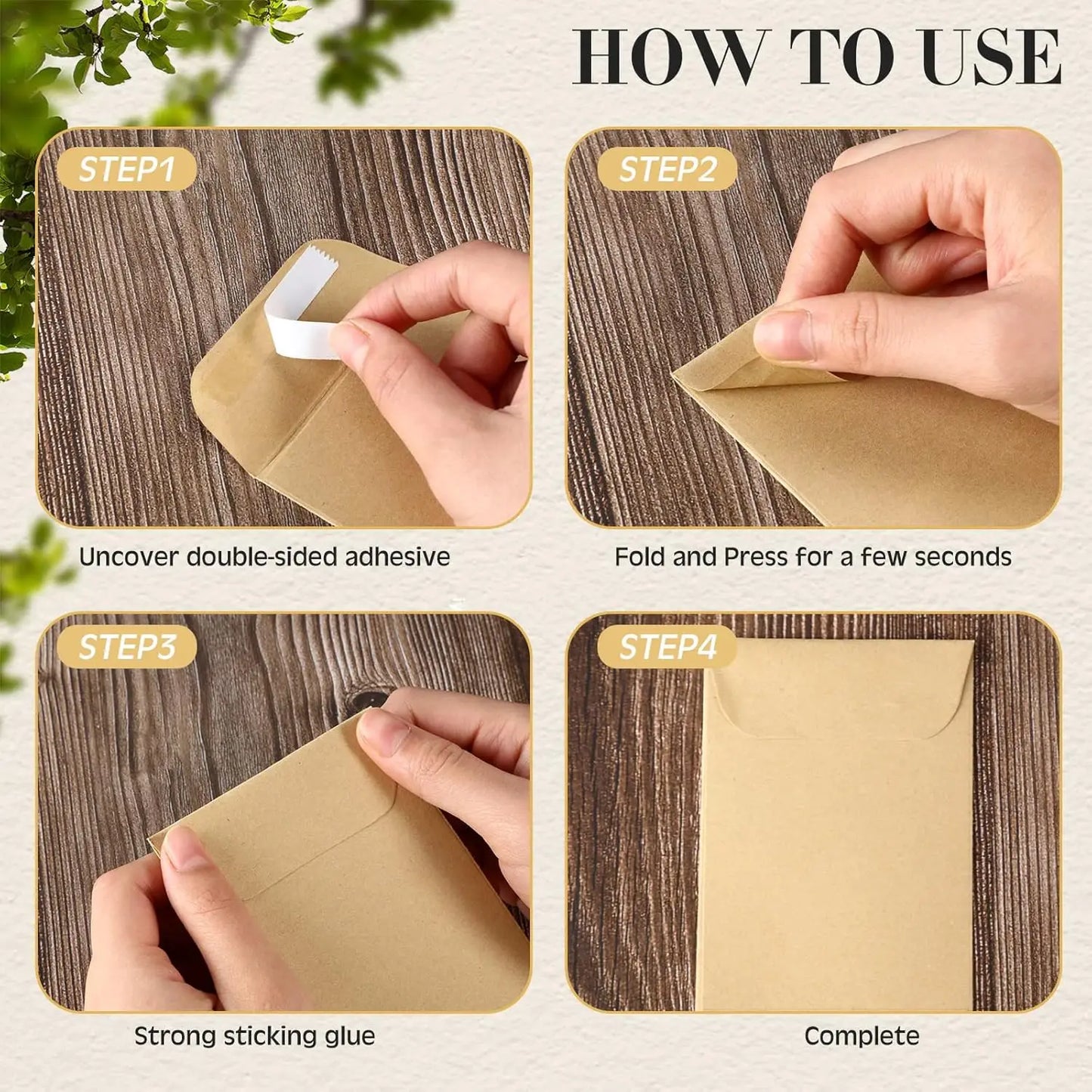 50/100/150 Pcs Brown Resealable Seed Envelopes – 3.15x4.72 Inch Small Storage Packets for Seeds
