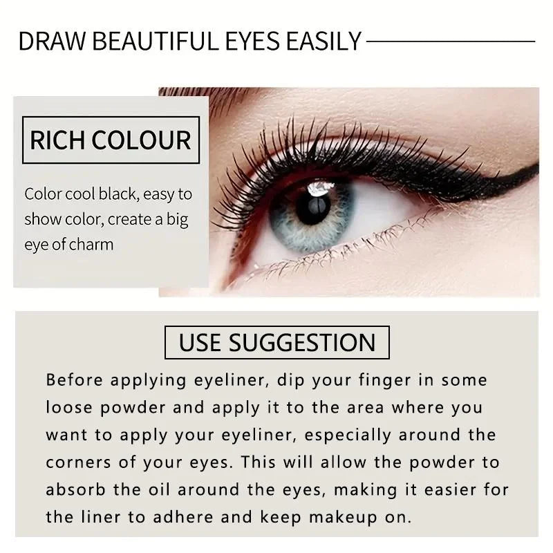 Creamy Texture Eyeliner – Sweat-Proof High Pigment Pencil, 1/2 Count for Daily Makeup