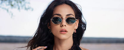 ZENOTTIC Retro Small Polygon Polarized Sunglasses — Metal UV400 Anti-Glare Shades for Men & Women, Driving & Outdoor Eyewear