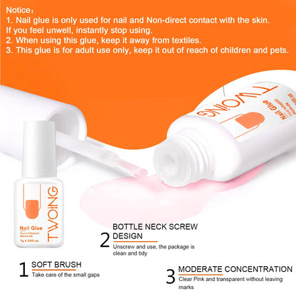 5pcs/2pcs Super Strong Nail Glue – 7g for False Nails, Acrylic, Press-On & Nail Art Decoration, Lasting Adhesion
