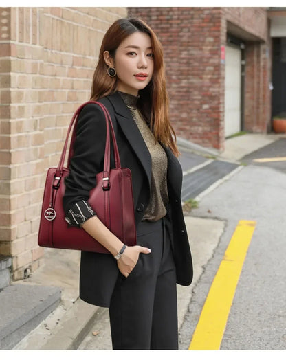 Luxury Women’s Leather Casual Tote Bag – High Quality Large Shoulder & Crossbody Handbag