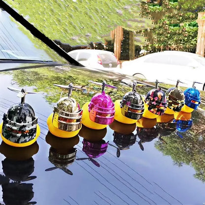 Yellow Duck Helmet Motor Accessory for Bikes and Cars - Quirky Duck Car Interior Decoration Without Lights