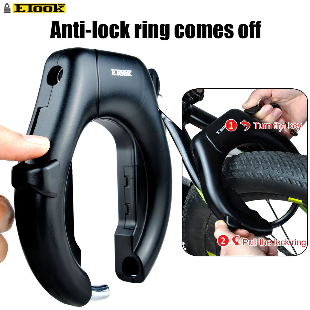 ETOOK Bike Horseshoe Lock - Anti-Theft Hardened Steel Pipe, Portable High Safety Road & Mountain Bicycle Lock