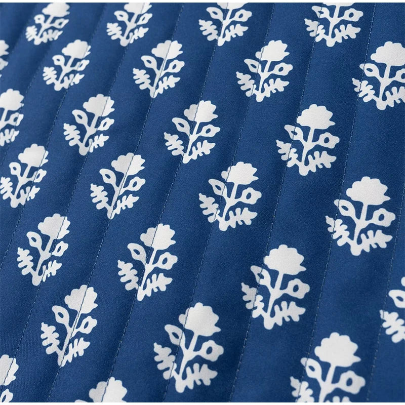 2025 Women’s Printed Quilted Padded Jacket – Collared Cotton Coat with Contrast Piped Pockets, Casual Autumn Outerwear