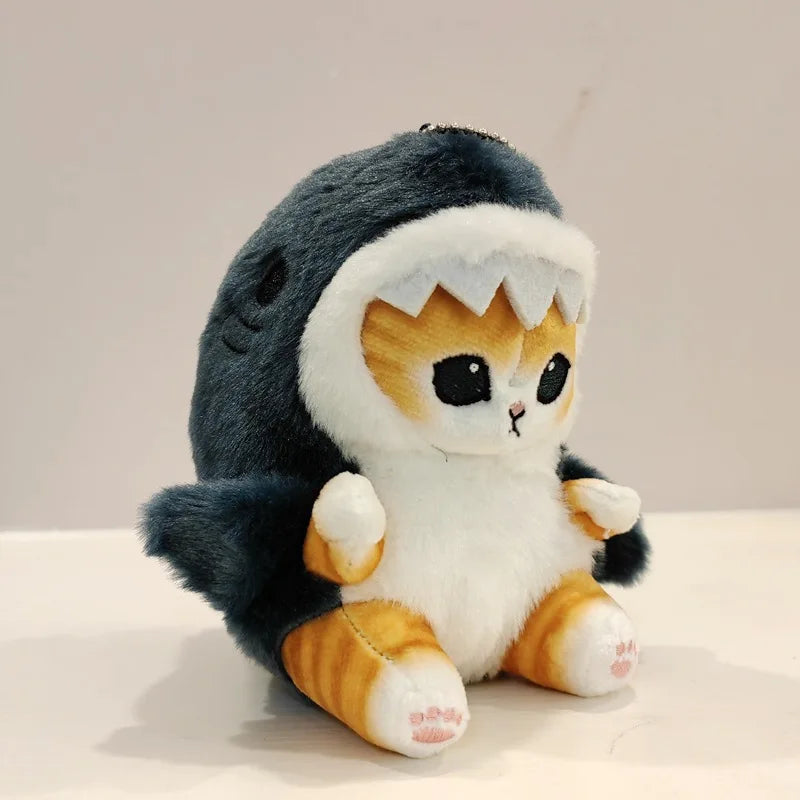 Kawaii Tempura Shrimp Shark Cat Plush Keychain — Cute Mofusand Anime Pendant Backpack Gift for Girlfriend