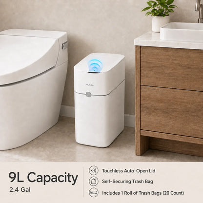 Touchless Smart Trash Can - Motion Sensor Auto Bag-Suction Waste Bin for Small Spaces & RVs