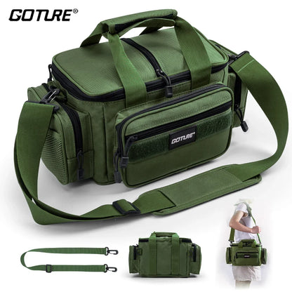 Goture Shoulder Crossbody Fishing Bag - Durable 600D Oxford Fabric, Men High Capacity Storage for Outdoors
