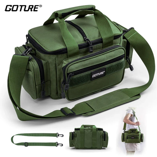Goture Shoulder Crossbody Fishing Bag - Durable 600D Oxford Fabric, Men High Capacity Storage for Outdoors