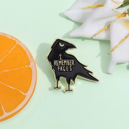 Black Raven Alloy Enamel Pin – Animal Metal Brooch for Clothes, Lapel & Accessories