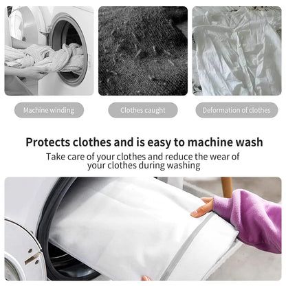 Reusable Zipper Laundry Bag for Washing Machine – Coarse Mesh Organizer for Lingerie, Shoes, Bras & Clothes