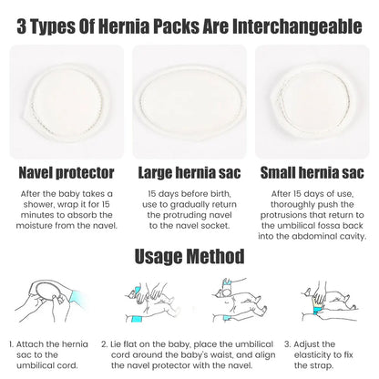 Infant Hernia Belt with 3 Pads — Umbilical & Inguinal Navel Support for Newborn Baby Belly Button Treatment