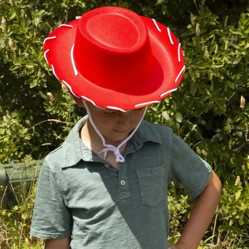 Kids Cowboy Western Hat - Brown Red Costume Accessory for Halloween, Birthday & Theme Parties