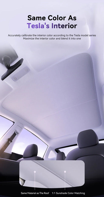 YZ Magnetic Suction Clip Sun Shades for Tesla Model 3/Y Highland 2021-2025 – Front & Rear Glass Roof Sunroof Skylight Sunshade