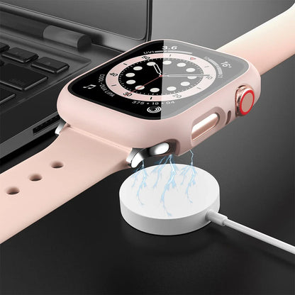 Tempered Glass Apple Watch Case - Full Screen Protector Cover for Series 9, 8, 7, 6, SE 45mm 44mm 41mm 40mm