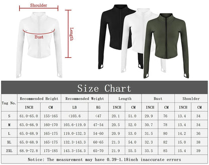 Women's Slim Fit Yoga Crop Top Jacket with Thumb Holes - Long Sleeved Fitness Coat for Gym Workouts