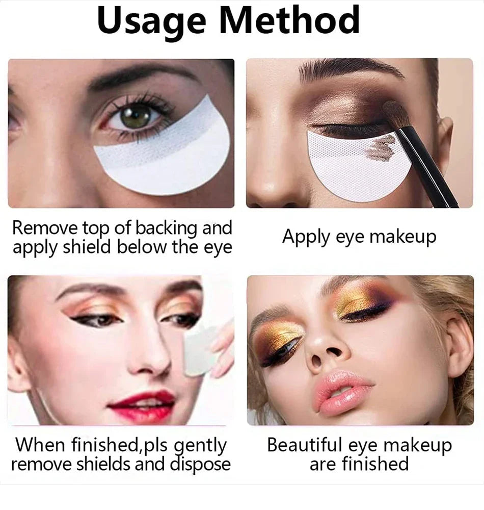 10/20/50/100Pcs Eyeshadow Shields - Disposable Under Eye Patches, Lint-Free Makeup Stickers & Applicators