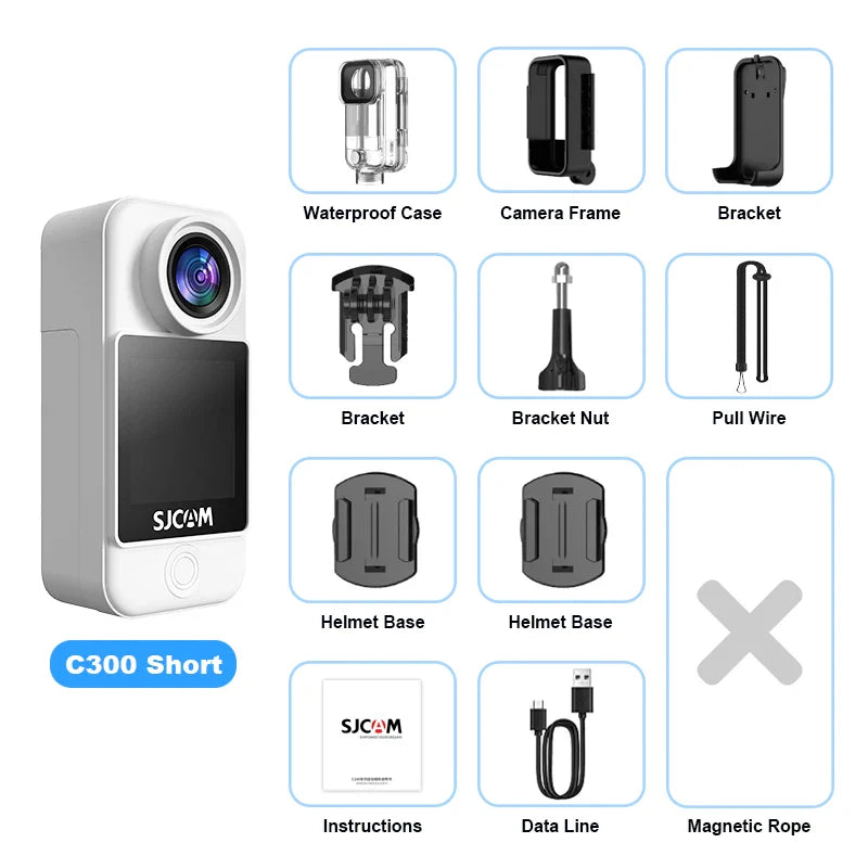 SJCAM C300 Pocket Action Camera 4K FHD – 30M Waterproof Sport Cam with 5G WiFi & Long Battery Life