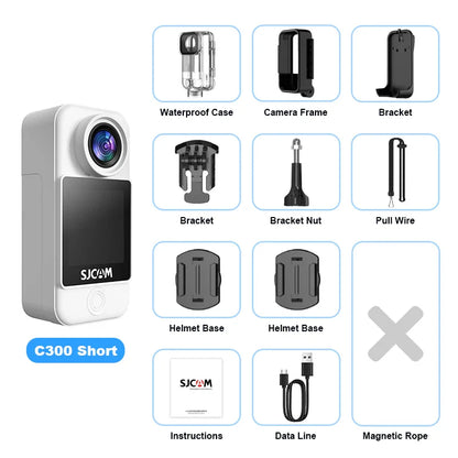 SJCAM C300 Pocket Action Camera 4K FHD – 30M Waterproof Sport Cam with 5G WiFi & Long Battery Life