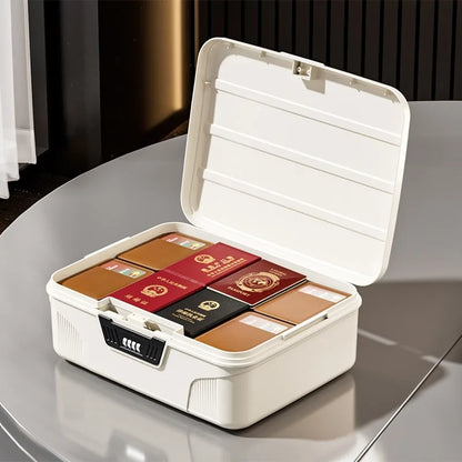 Four Digit Password Lock Safe Box – Portable Organizer for Passport, Medicine, Cash, Jewelry & Privacy Security Storage