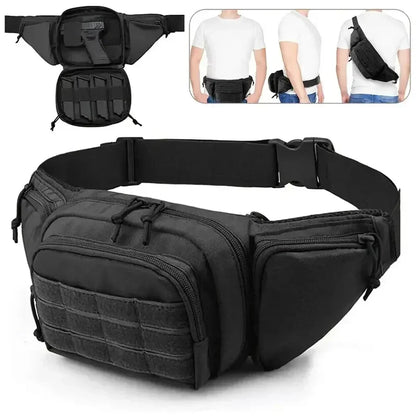 Classic Tactical Concealed Carry Fanny Pack – Durable Oxford Fabric Waist Bag with Gun Holster & Magazine Pouch, Zipper Closure