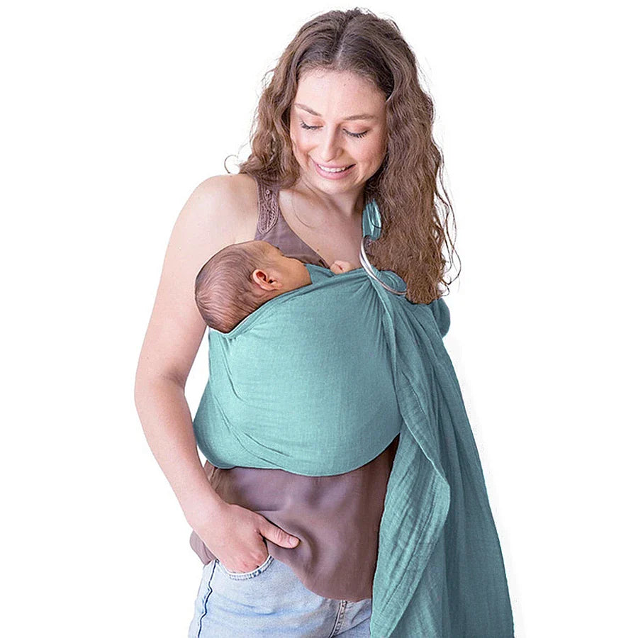 Ergonomic Baby Bib - Adjustable Dual Ring Feeding Smock with Anti-Spill Drool Protection for Newborns