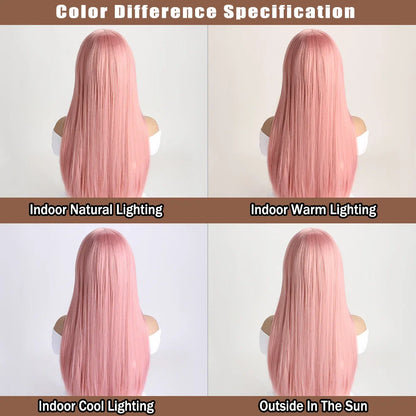 26" Long Straight Synthetic Wig for Women – Colorful Fashion Wig for Daily Wear, Halloween Costume, Party & Cosplay