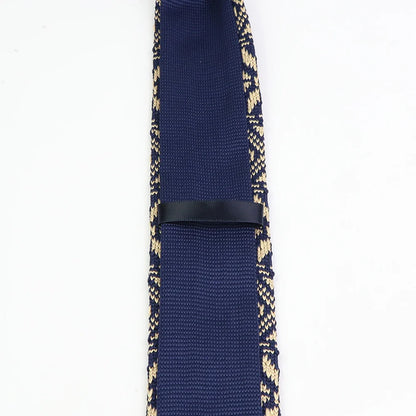 Classic Knit Neck Tie for Men — 6cm Plaid & Dots Casual Business Wedding Tie
