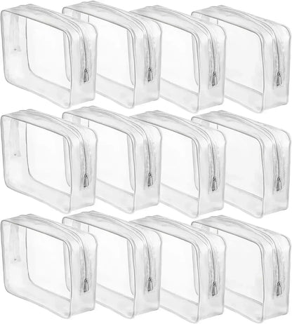 1/20PCS Transparent PVC Travel Organizer — Clear Makeup & Cosmetic Bag, Toiletry & Beauty Case