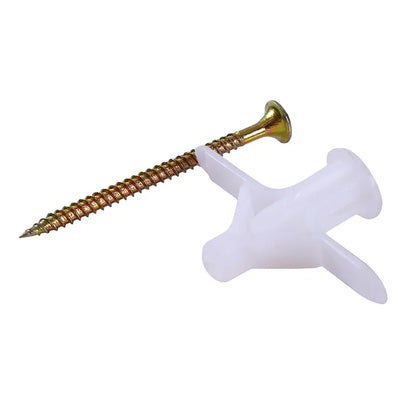 50/100Pcs Self-Drilling Drywall Anchor Kit with Screws – Nylon Expansion Anchors for Gypsum Board & Wall Mounting