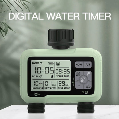 Super Timing System 2-Outlet Water Timer - Precise Outdoor Automatic Irrigation, Fully Adjustable Watering Program