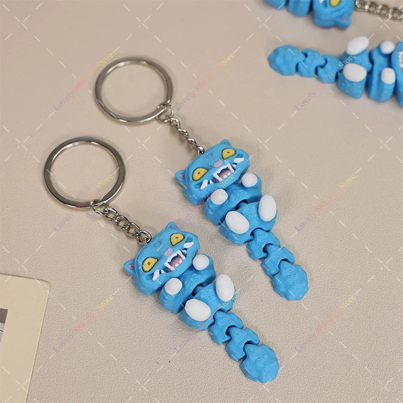 3D Printed Kpop Demon Hunters Flexi Figurine – Derpy Tiger Anime Movie Toy Model Ornament, Collectible Fan Gift