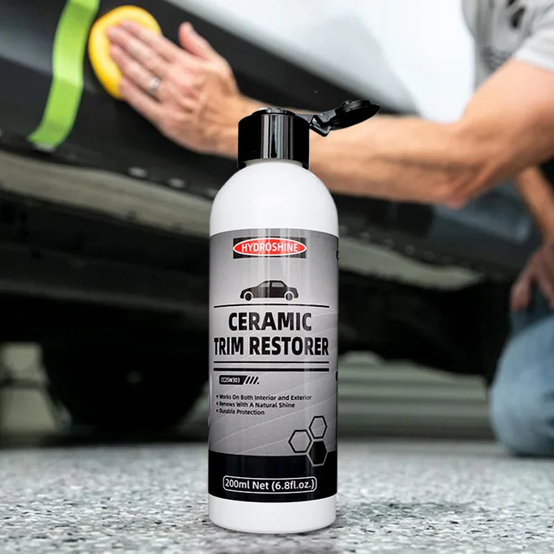Hydroshine Ceramic Trim Restorer Gel — Plastic, Vinyl & Rubber Dressing for Interior Detailing, Leather Care & Car Protection