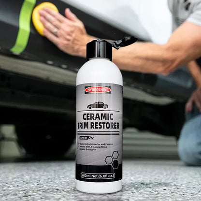Hydroshine Ceramic Trim Restorer Gel — Plastic, Vinyl & Rubber Dressing for Interior Detailing, Leather Care & Car Protection