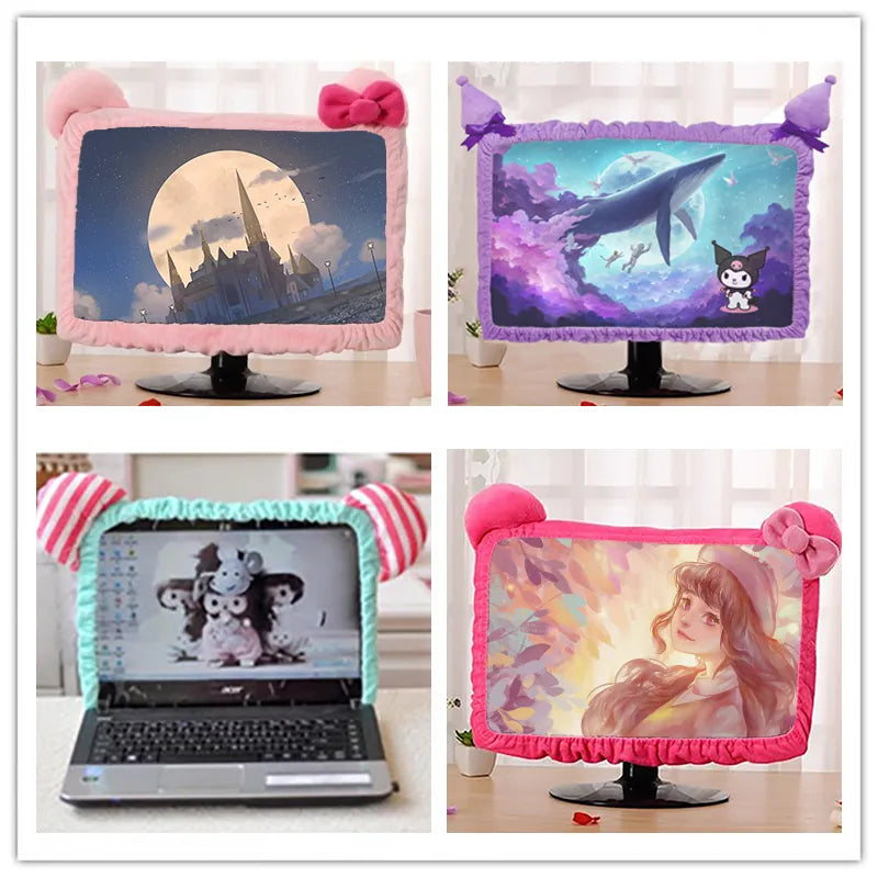 Cute Dust-proof Computer Monitor Decorative Cover - Notebook Protective Sleeve