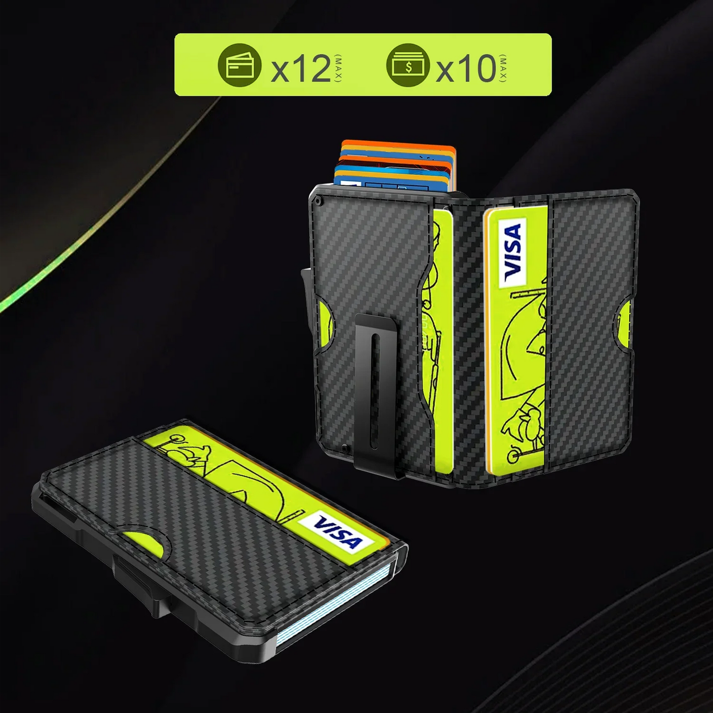 Men’s Slim Leather Wallet – RFID Blocking Bifold with Money Clip and Credit Card Slots