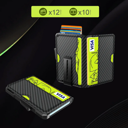 Men’s Slim Leather Wallet – RFID Blocking Bifold with Money Clip and Credit Card Slots