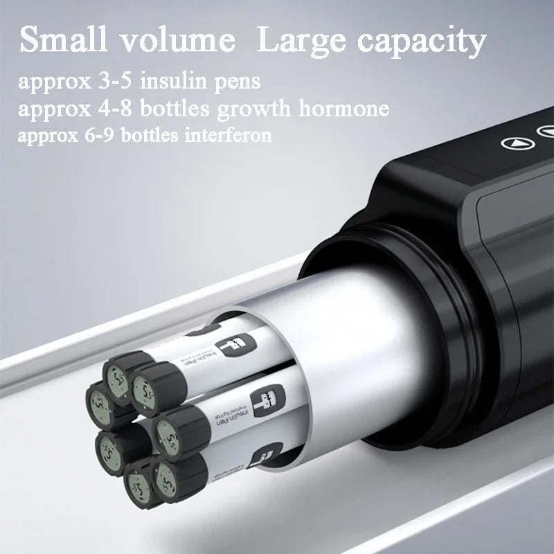 Portable Auxin Insulin Cooling Case – Digital Temperature Control, Mini Refrigerator for Medicine & Cold Cup Storage