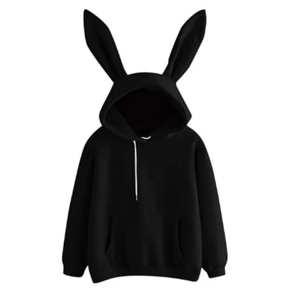 Women's Rabbit Hooded Hoodie - Harajuku Loose Casual Autumn Winter Coat