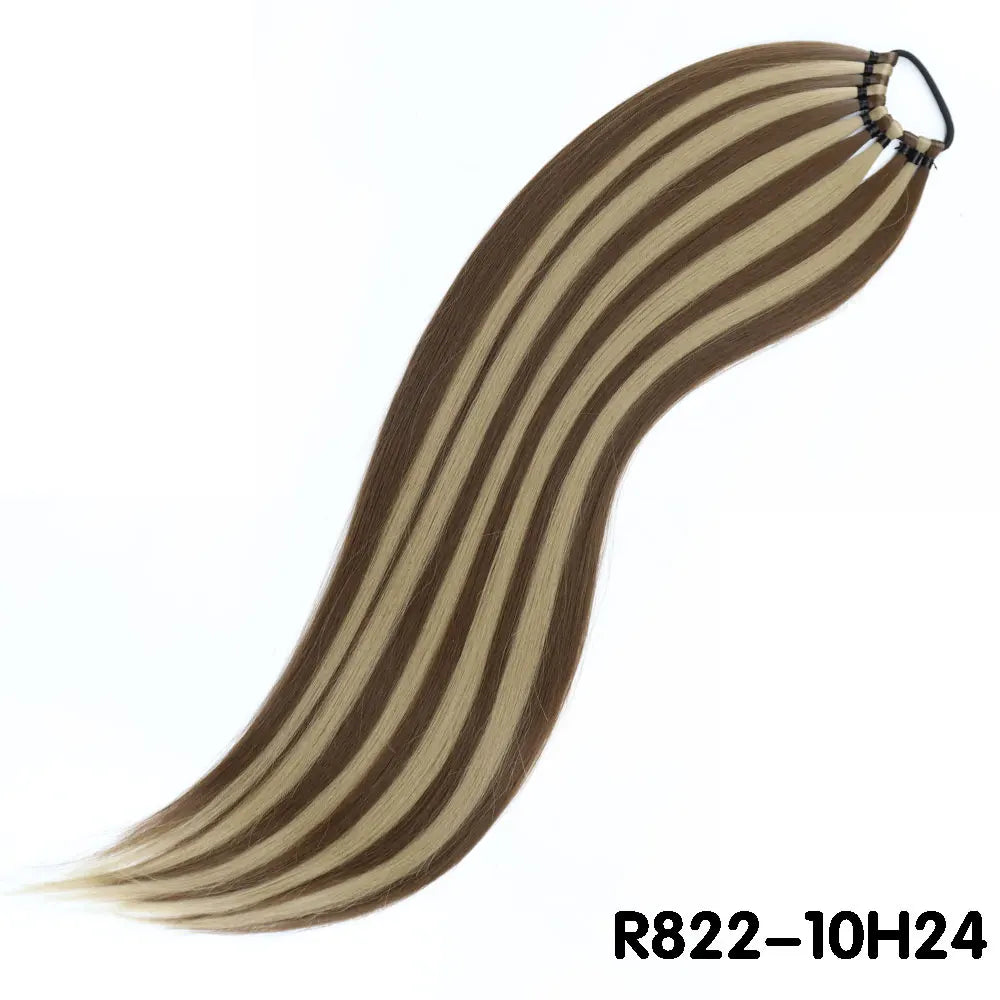 AZQUEEN 24-Inch Long Straight Ponytail Extension – Synthetic Fake Hairpiece for Women