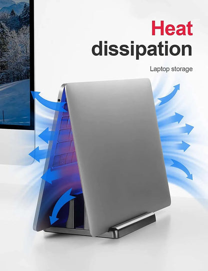 Adjustable Vertical Laptop Stand | Dual-Slot ABS Plastic Design | Space-Saving for MacBook, Chromebook, Surface, iPad