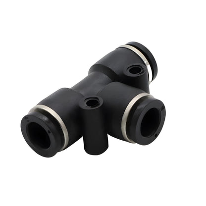 High Quality Pneumatic Air Tube Quick Connector Fitting – Black PU/PE/NY Pipe Fittings 3–16mm Industrial Hose Adapter Set