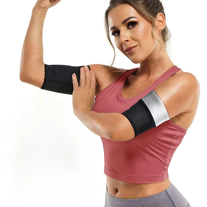 Women's Sauna Arm Sleeves - Sweat Slimming Arm Covers for Yoga, Running & Exercise