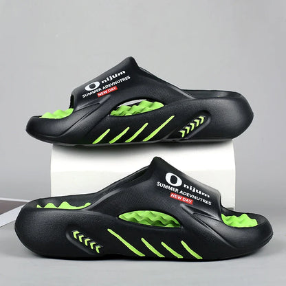 2024 Men’s Massage Slippers – Comfortable Indoor/Outdoor Slides & Beach Sandals, Sizes 38-47