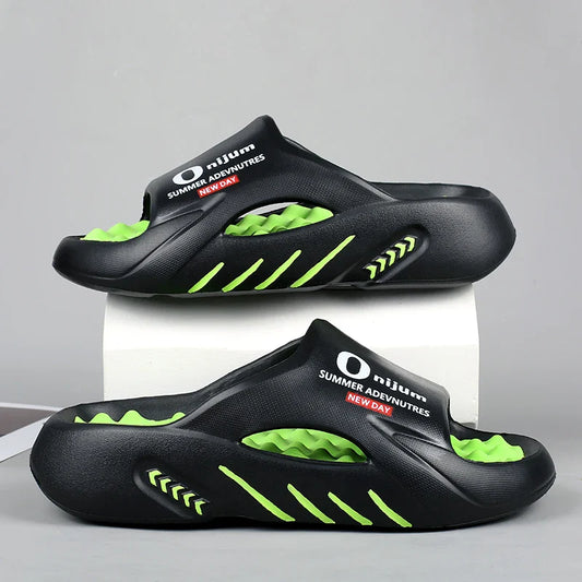 2024 Men’s Massage Slippers – Comfortable Indoor/Outdoor Slides & Beach Sandals, Sizes 38-47