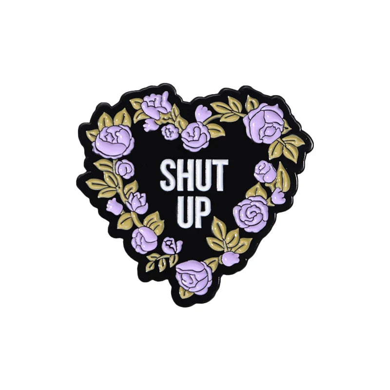 Pink Heart Brain Ghost Enamel Brooch – Gothic Retro Radio & TV Badge, Funny Punk Lapel Pin Jewelry Gift