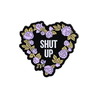 Pink Heart Brain Ghost Enamel Brooch – Gothic Retro Radio & TV Badge, Funny Punk Lapel Pin Jewelry Gift